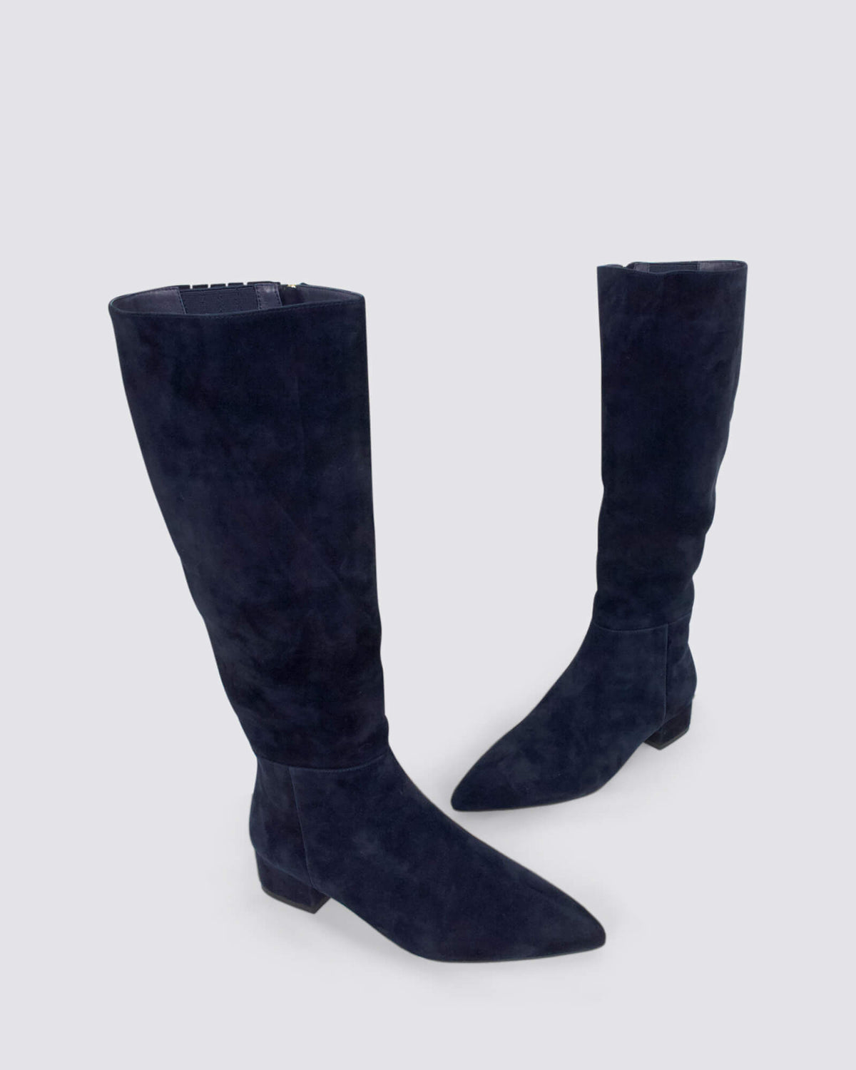THE BOOT KNEE HIGH BOOTS NAVY SUEDE
