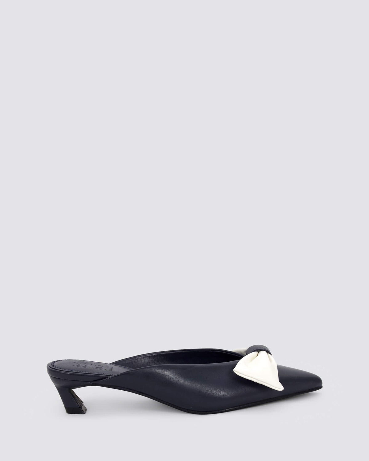 BETTYBOW HEELED MULES NAVY