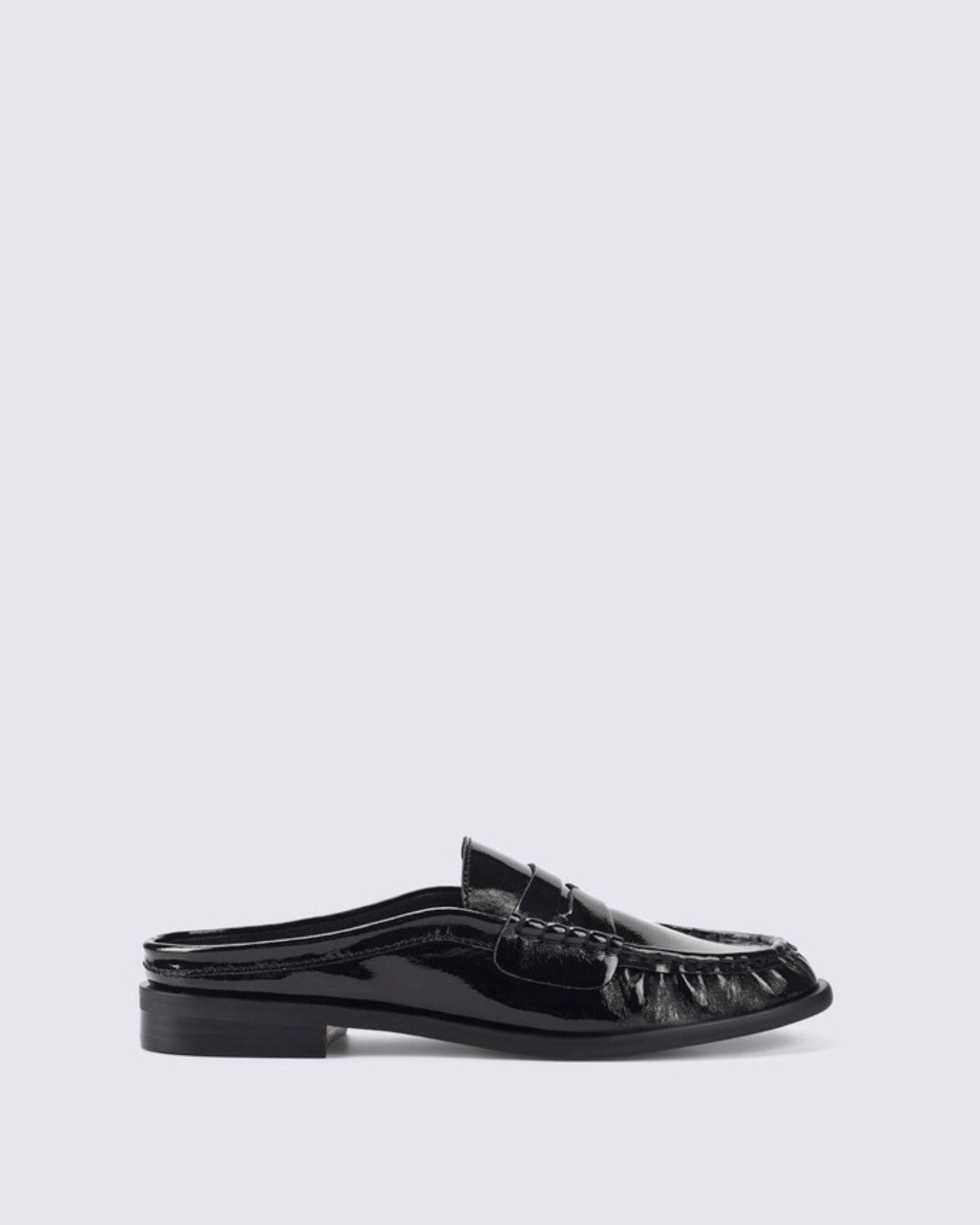 PARKER LOAFER MULES BLACK CRINKLE