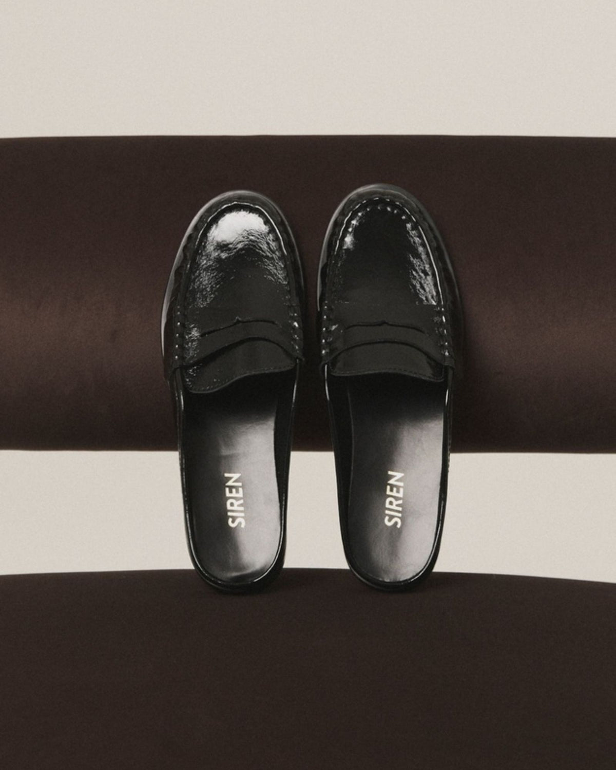 PARKER LOAFER MULES BLACK CRINKLE