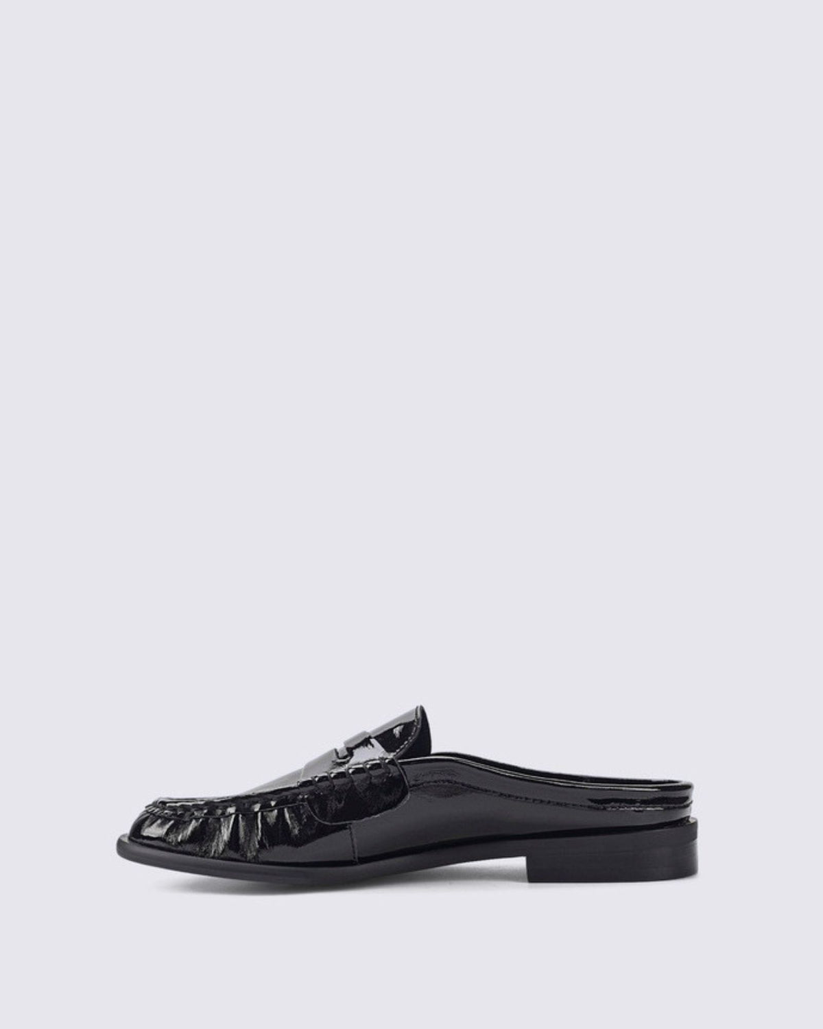 PARKER LOAFER MULES BLACK CRINKLE