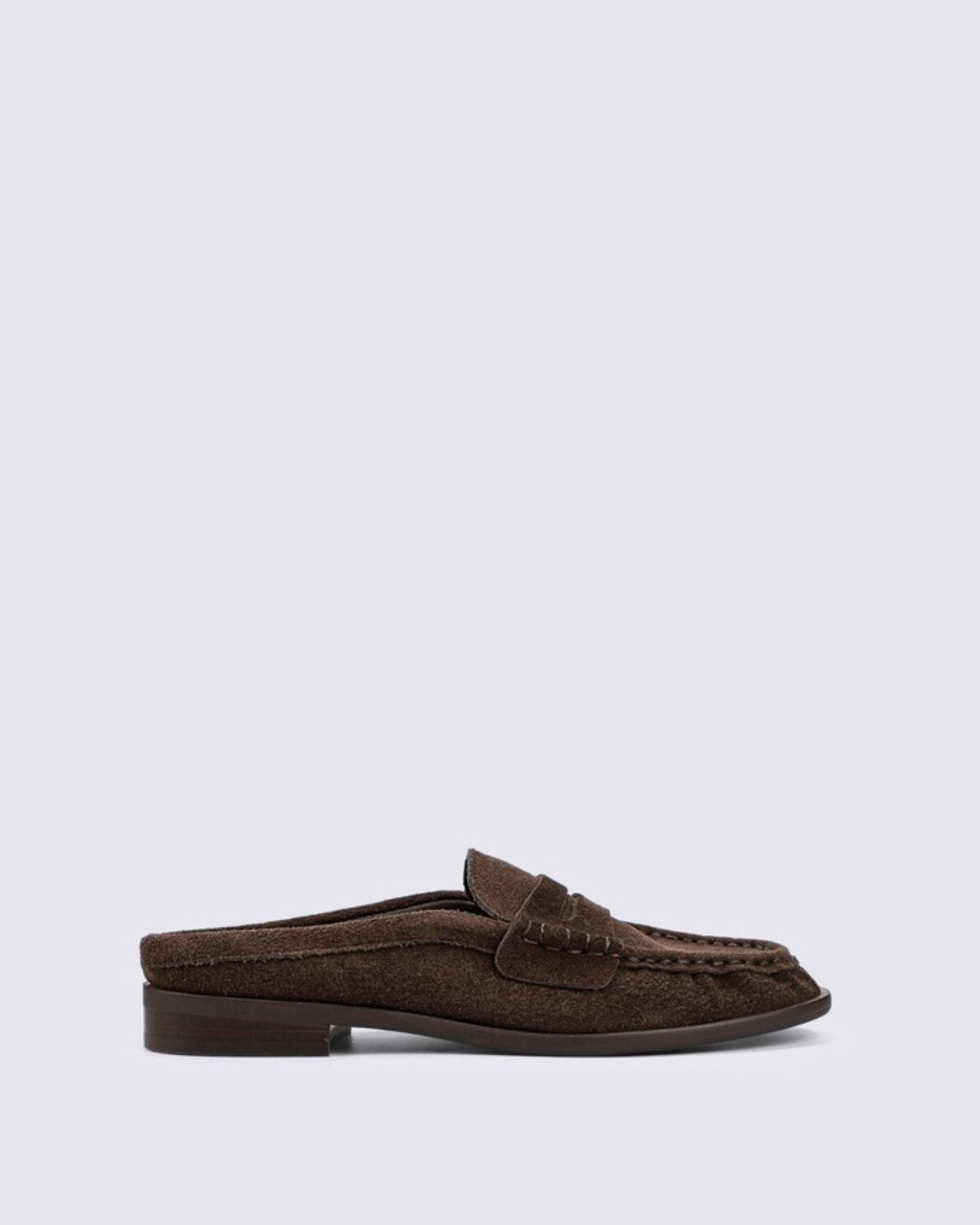 PARKER LOAFER MULES CHOCOLATE BROWN SUEDE
