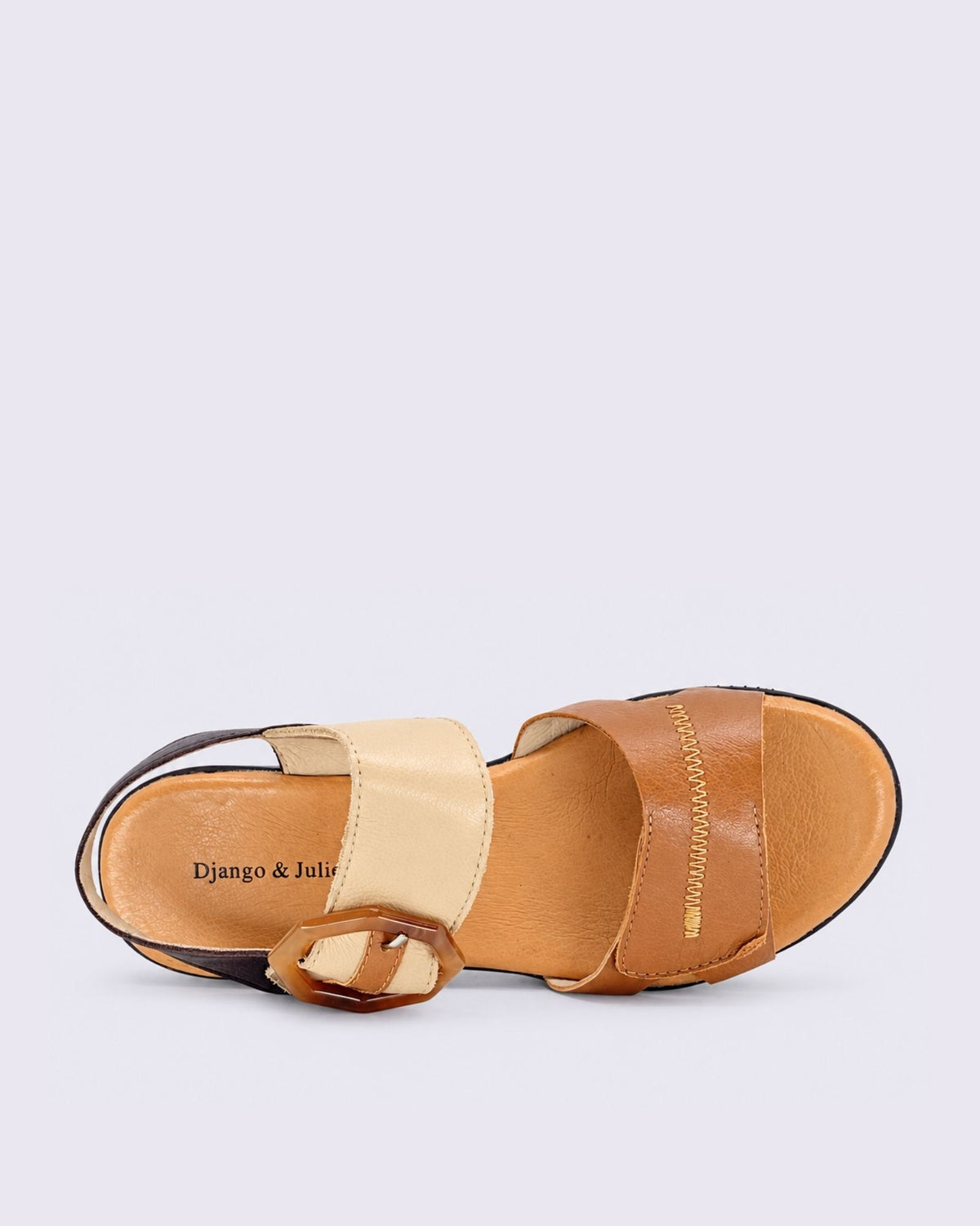 QALI PLATFORM WEDGE SANDALS DARK TAN/CAMEL