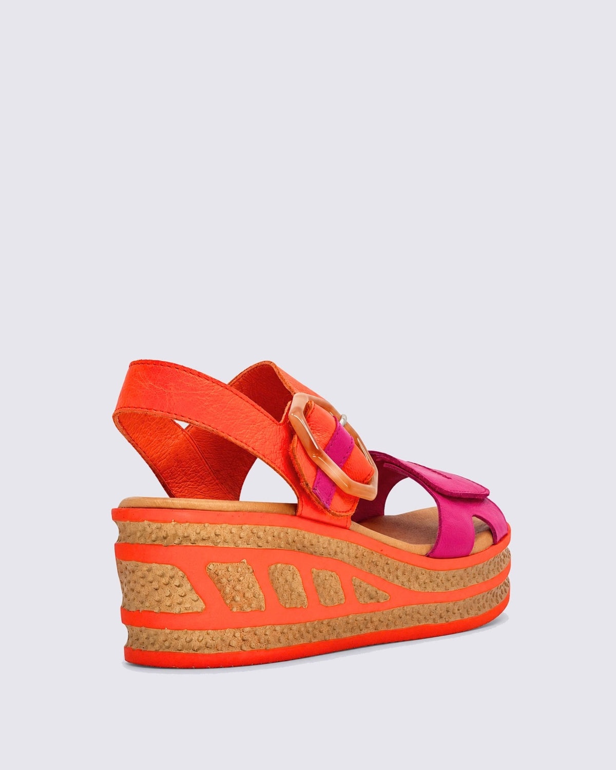 QALI PLATFORM WEDGE SANDALS FUCHSIA/ORANGE