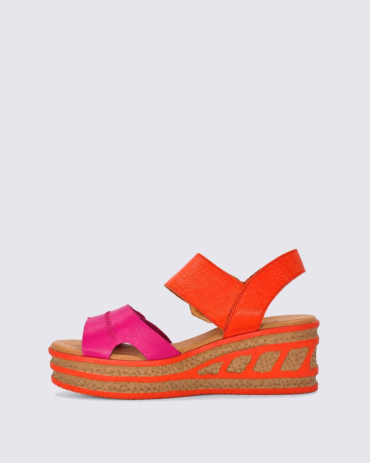 QALI PLATFORM WEDGE SANDALS FUCHSIA/ORANGE