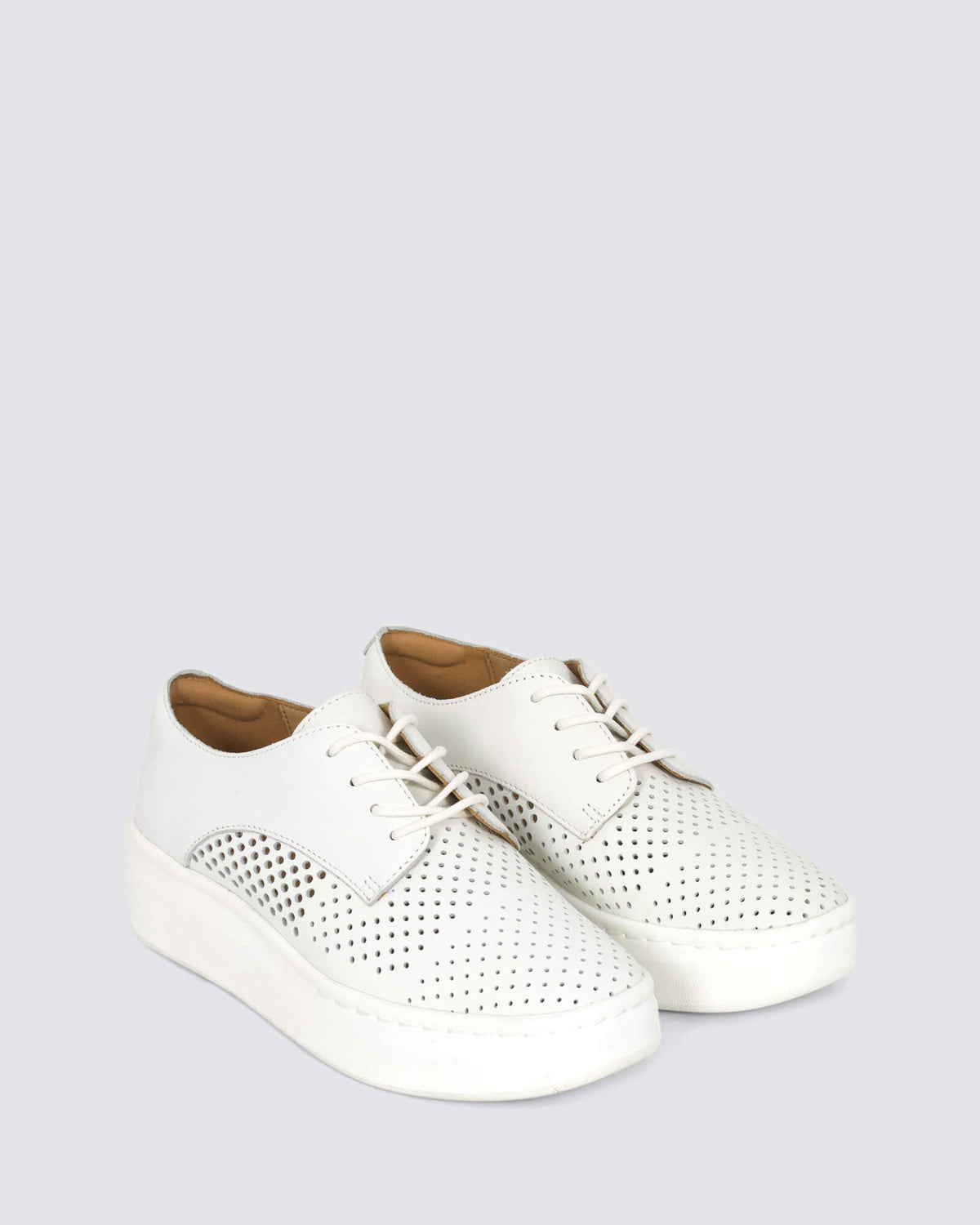 Rollies Derby City Punch White Womens Flats Andrea Biani