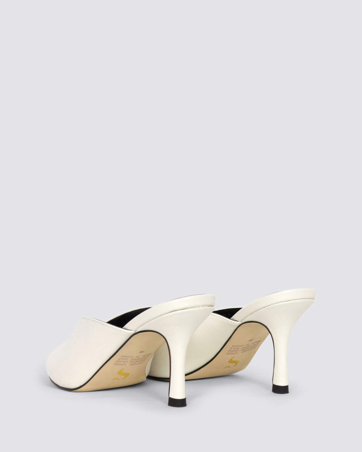 MABEL MULES CHALK WHITE LEATHER