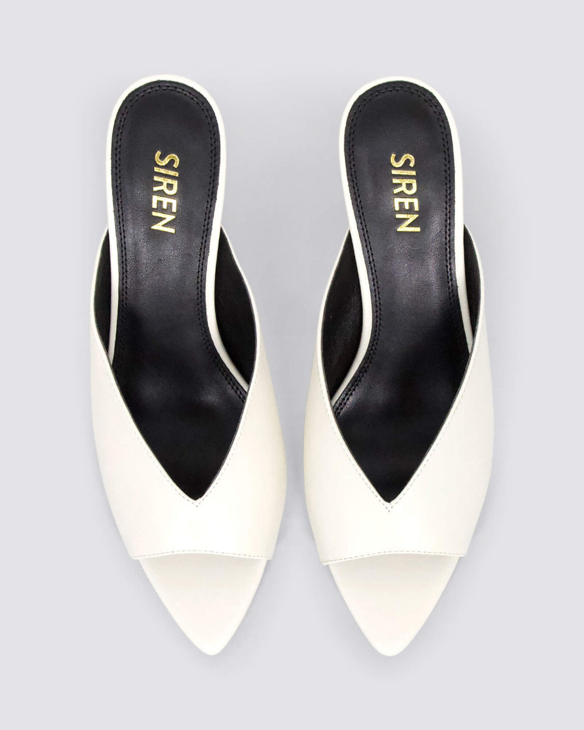 MABEL MULES CHALK WHITE LEATHER