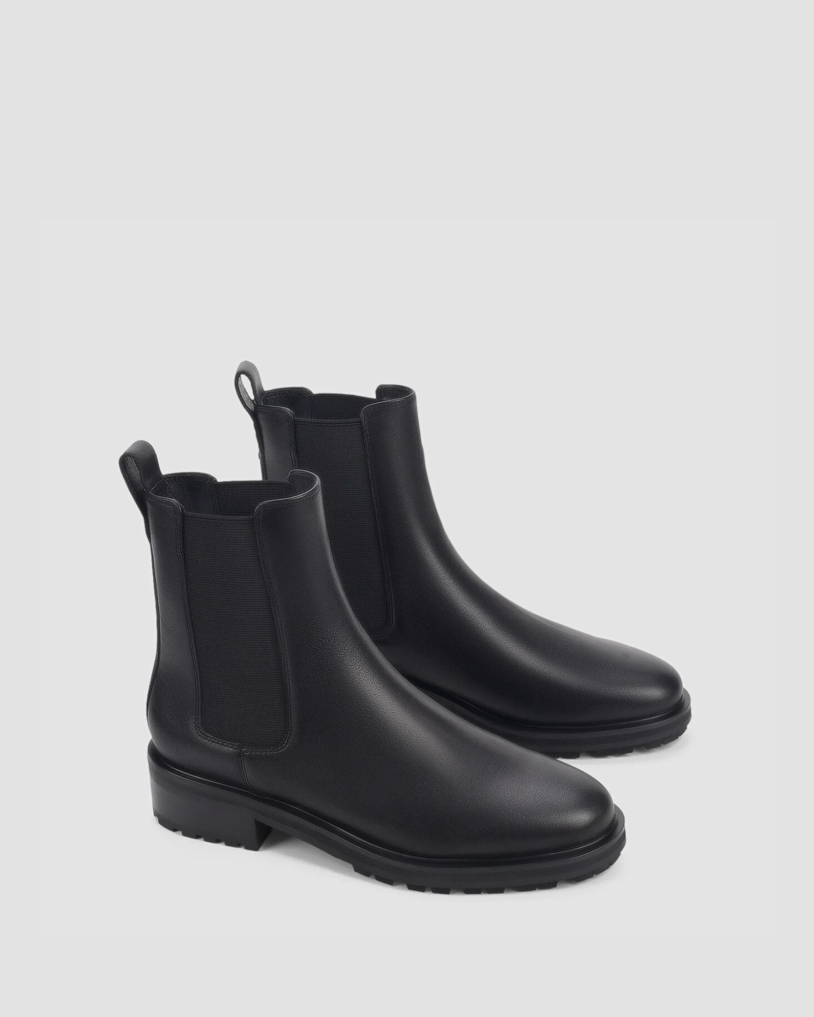 CASSIE ANKLE BOOTS BLACK LEATHER