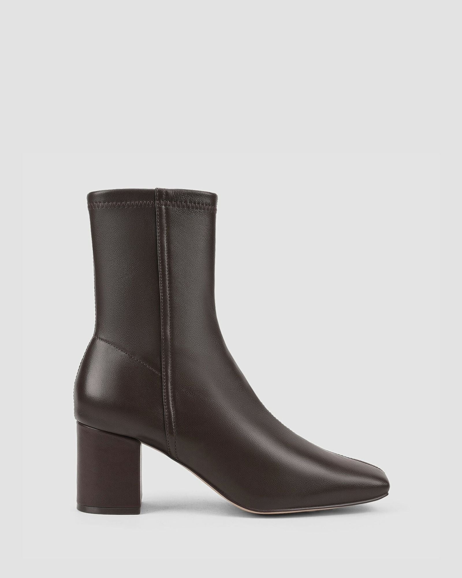 JUAN II SOCK BOOTS CHOCOLATE BROWN STRETCH LEATHER