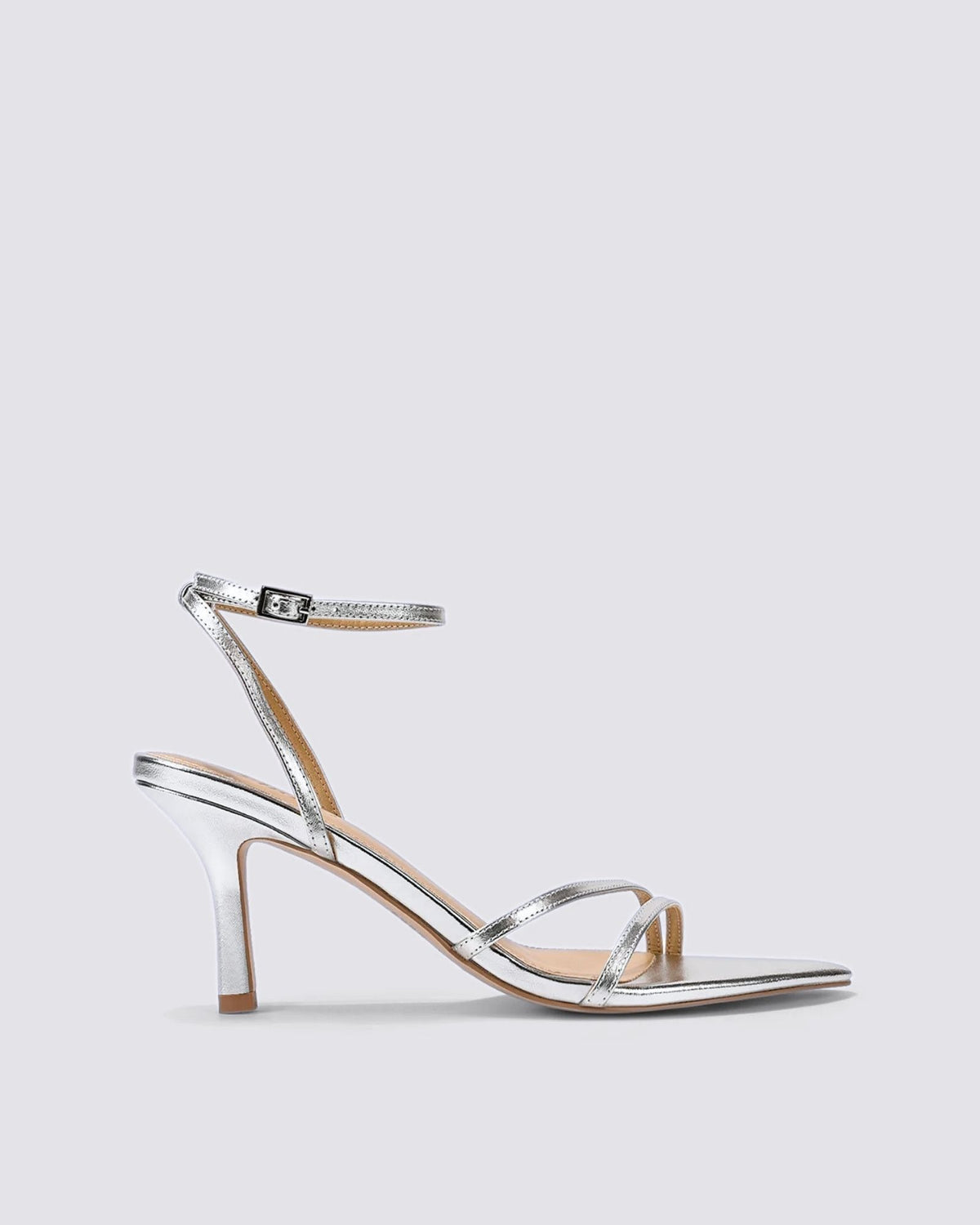 MAHALIA STRAPPY HEELS SILVER METALLIC