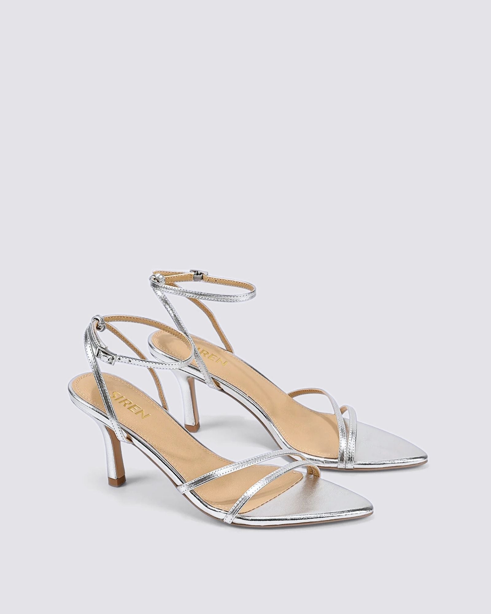 MAHALIA STRAPPY HEELS SILVER METALLIC