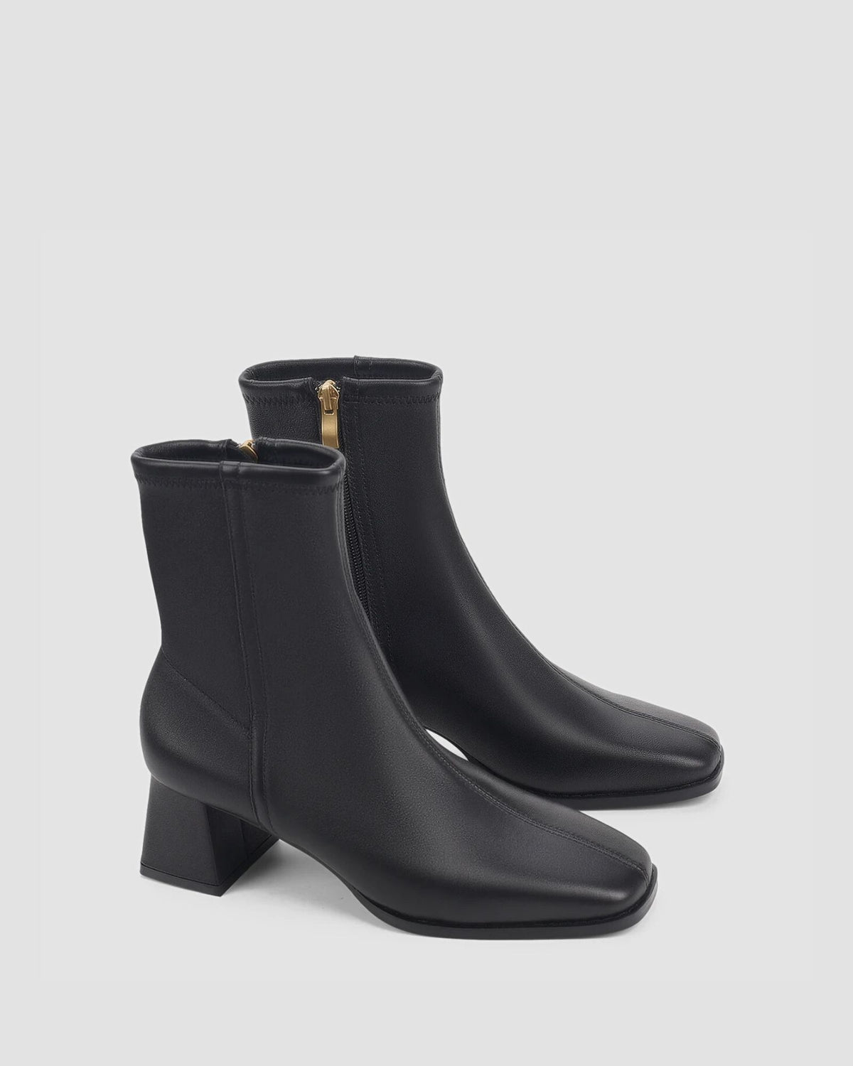 NOELLE BLOCK HEEL ANKLE BOOTS BLACK
