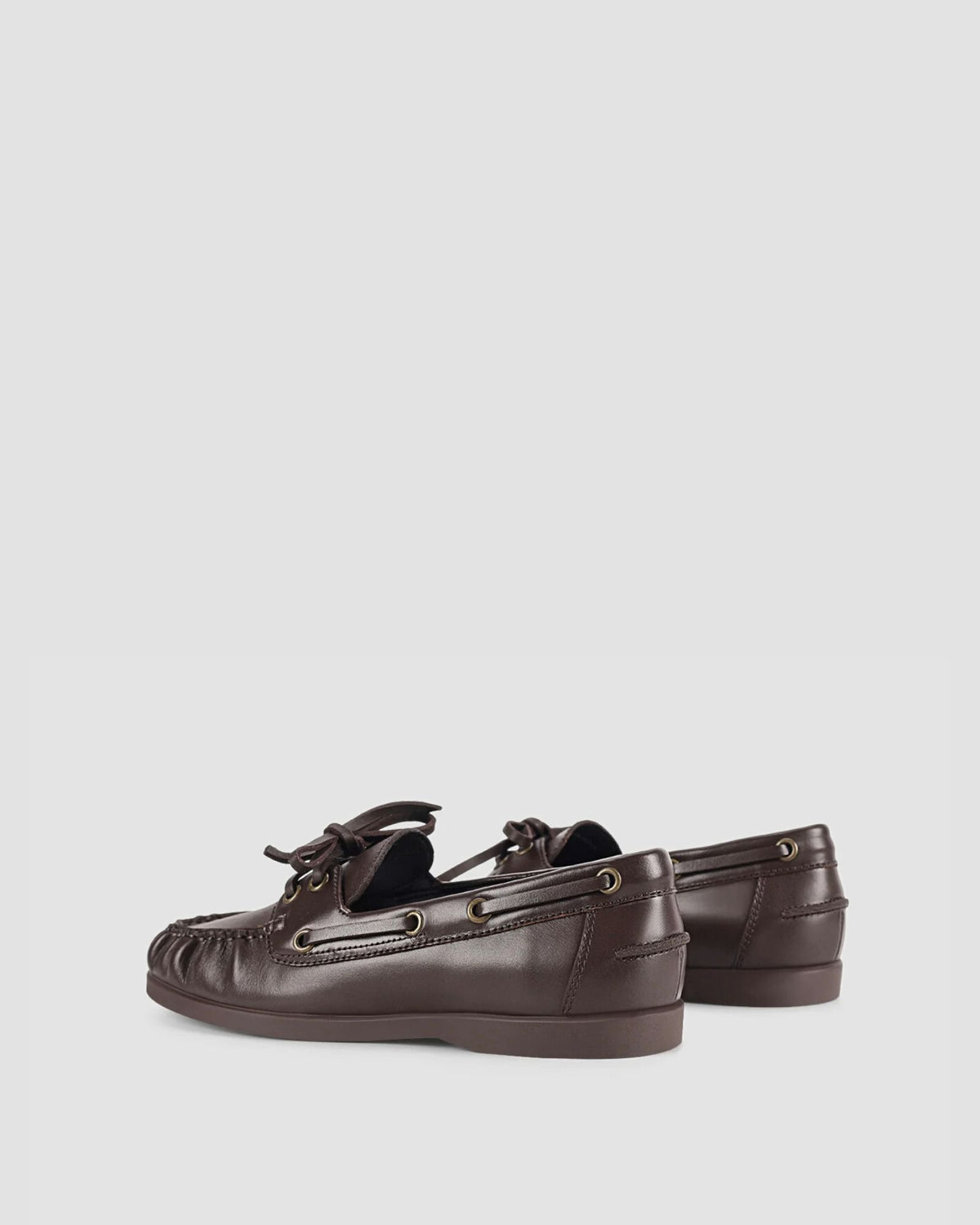 PALOMA BOAT SHOES CHOCOLATE BROWN LEATHER