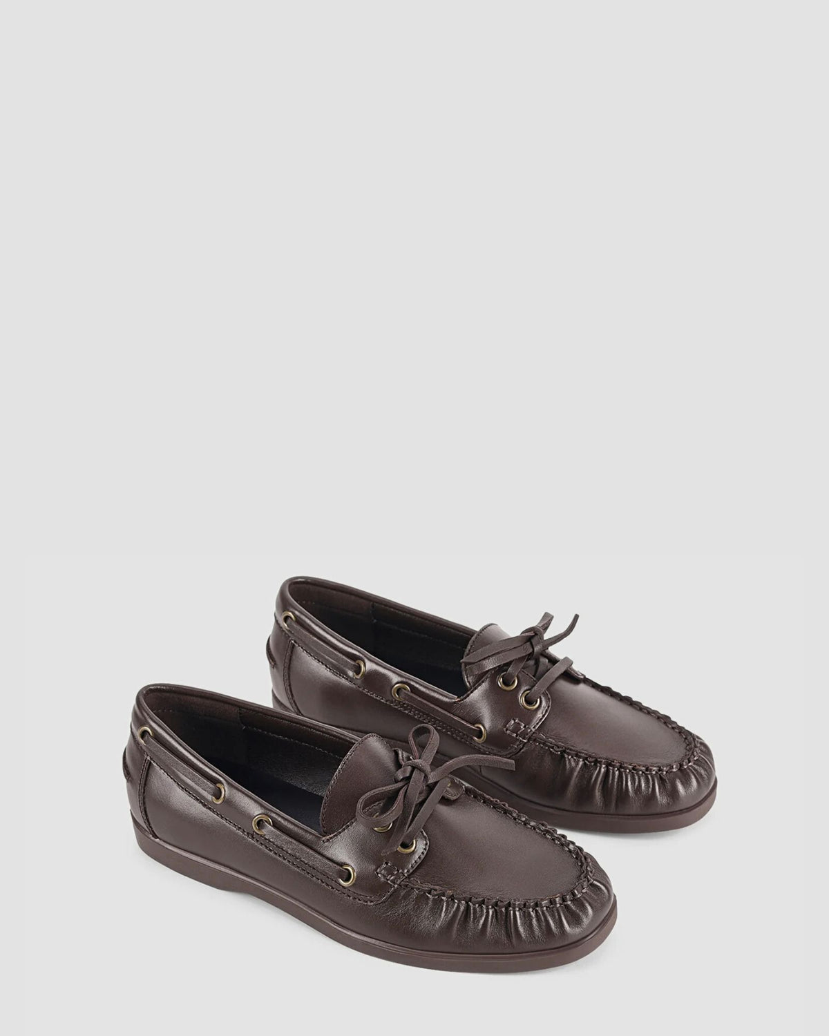 PALOMA BOAT SHOES CHOCOLATE BROWN LEATHER