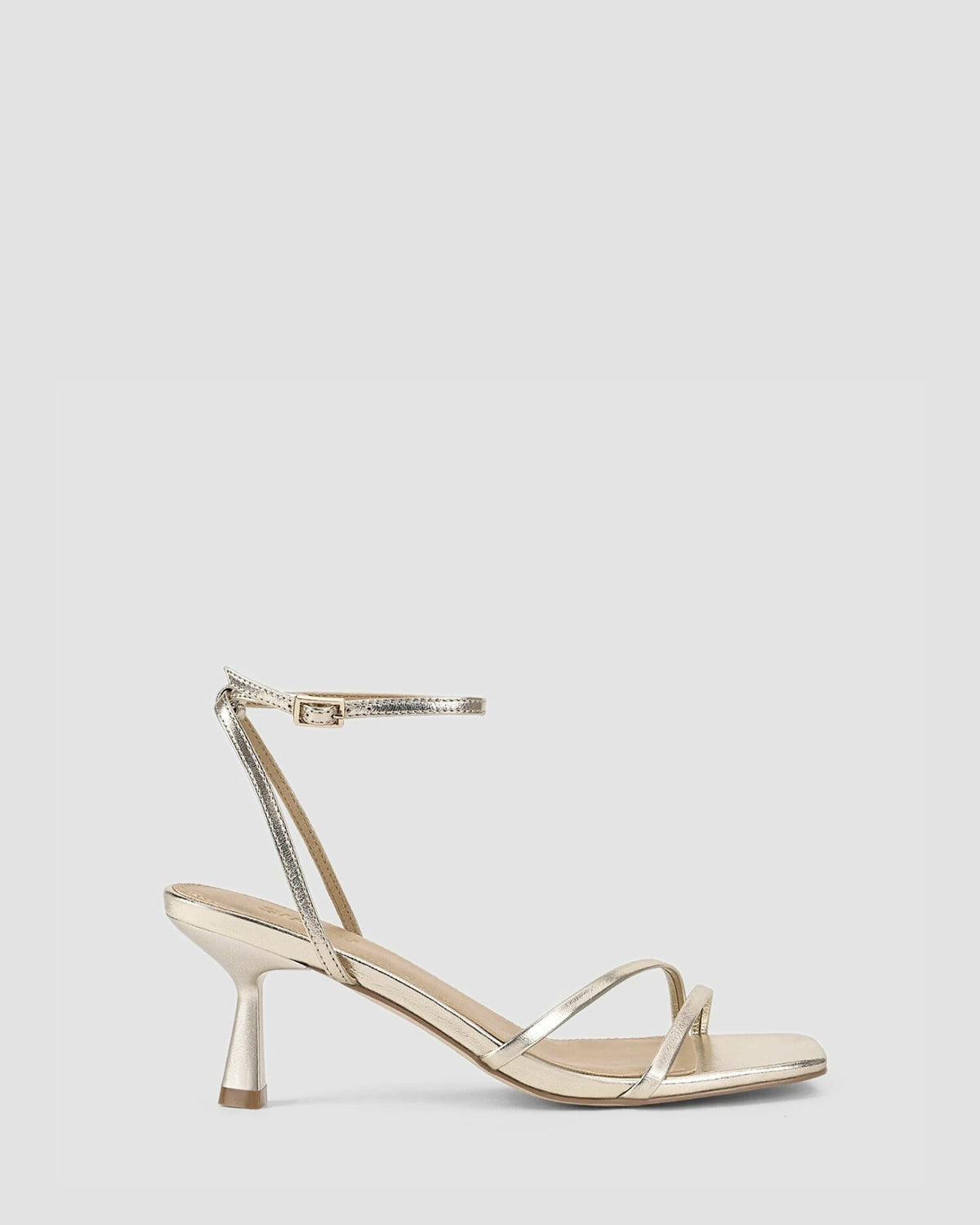 SAFFRON STRAPPY HEELS GOLD METALLLIC
