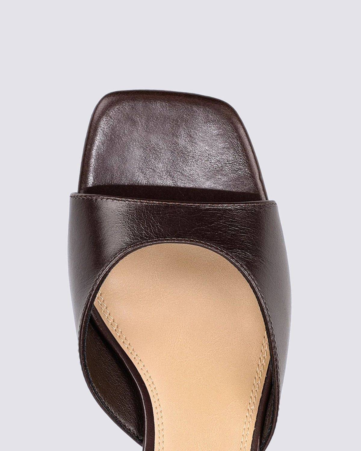 SOLEIL HEELED MULES CHOCOLATE BROWN VINTAGE