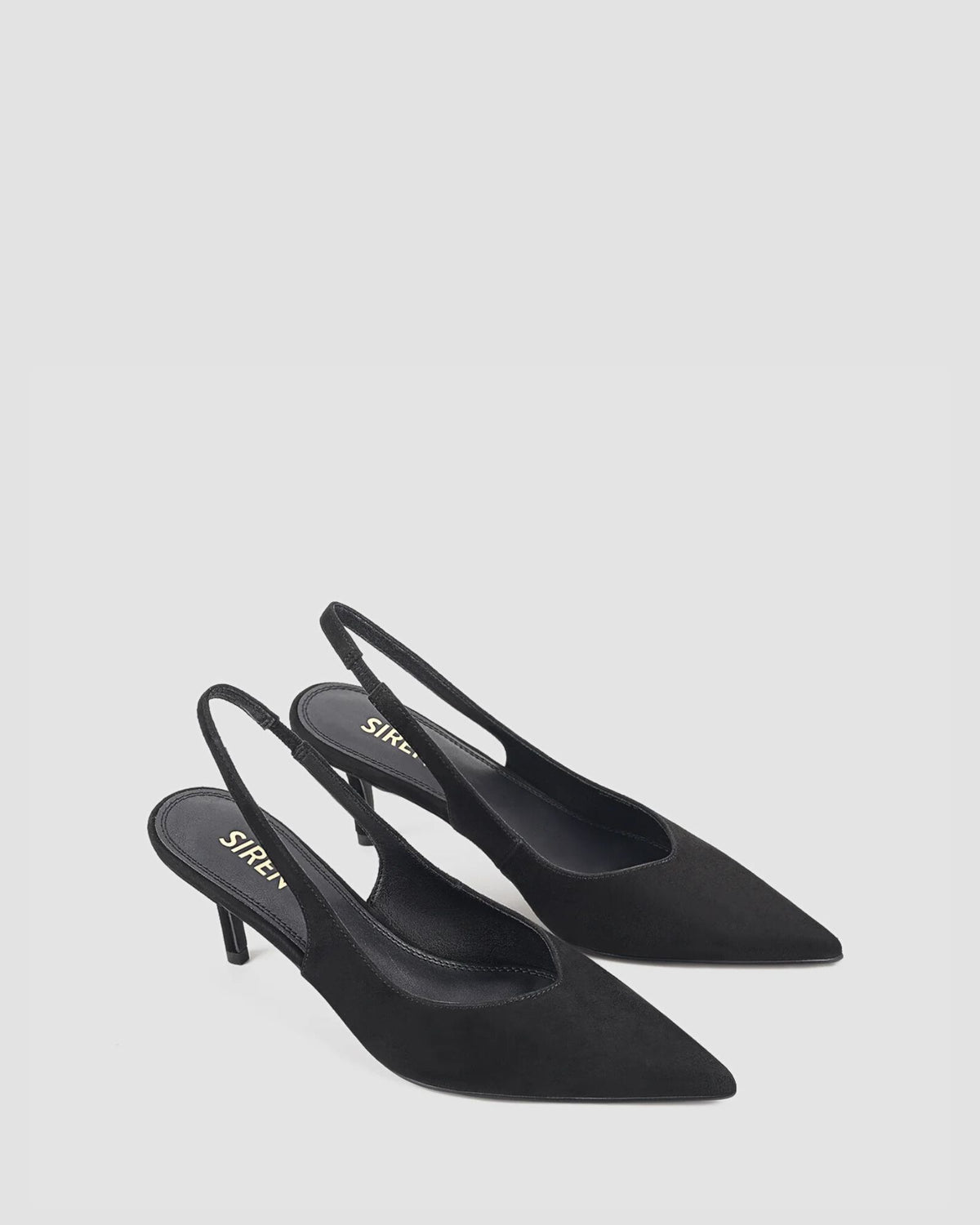 YORY SLINGBACK KITTEN HEELS BLACK SUEDE