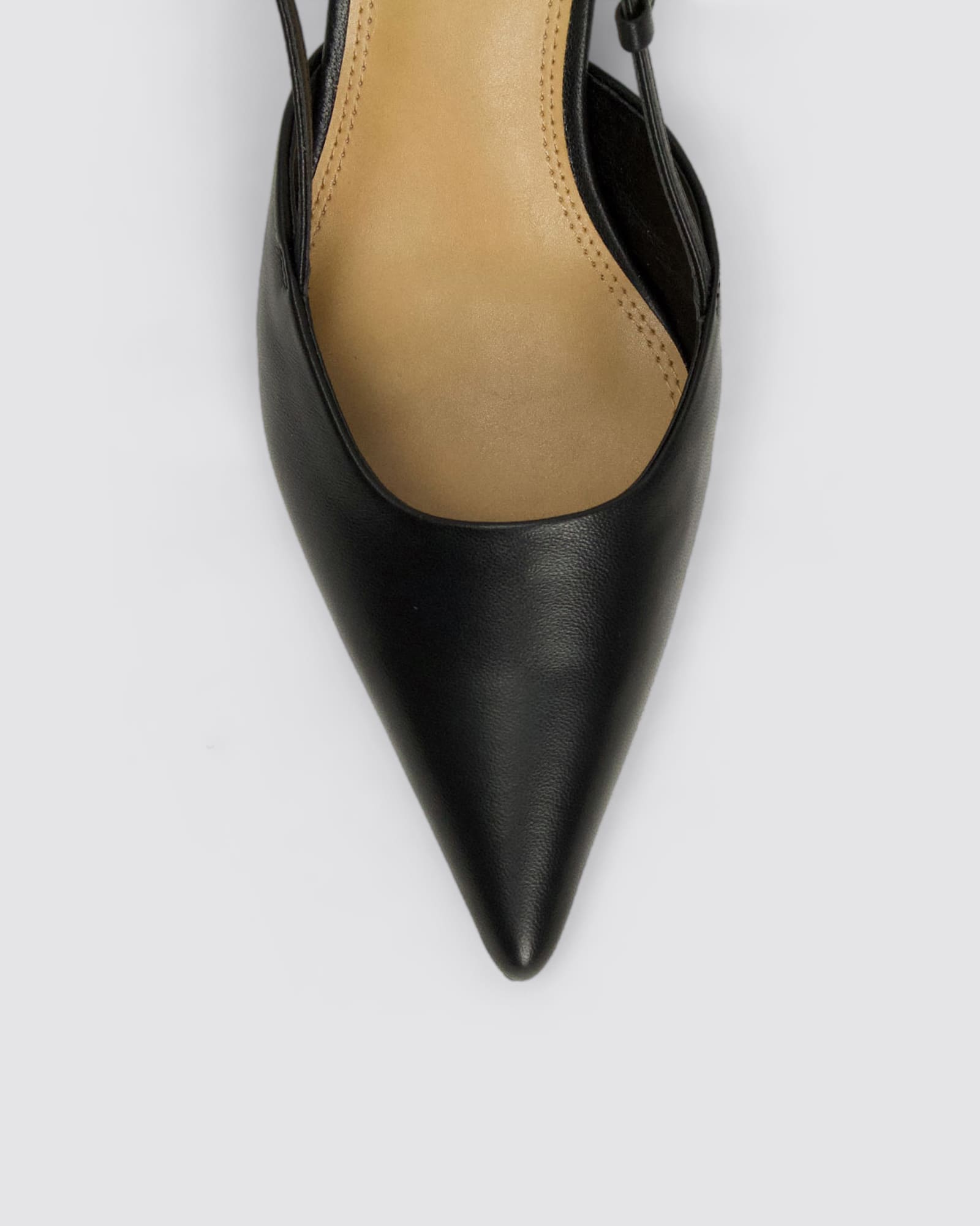 YASMINE SLINGBACK HEELS BLACK LEATHER