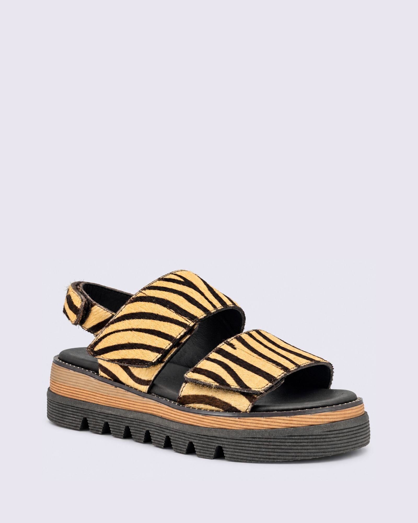 SONER SANDALS CAMEL/CHOCOLATE PONY