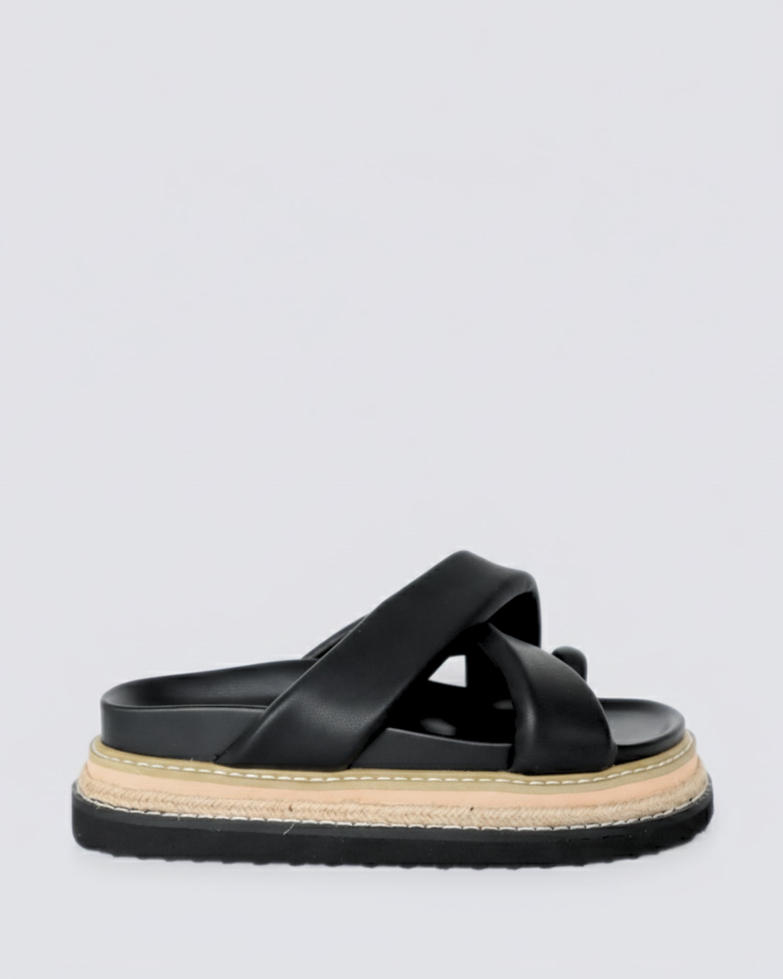 THELMA FLATFORM SLIDES BLACK
