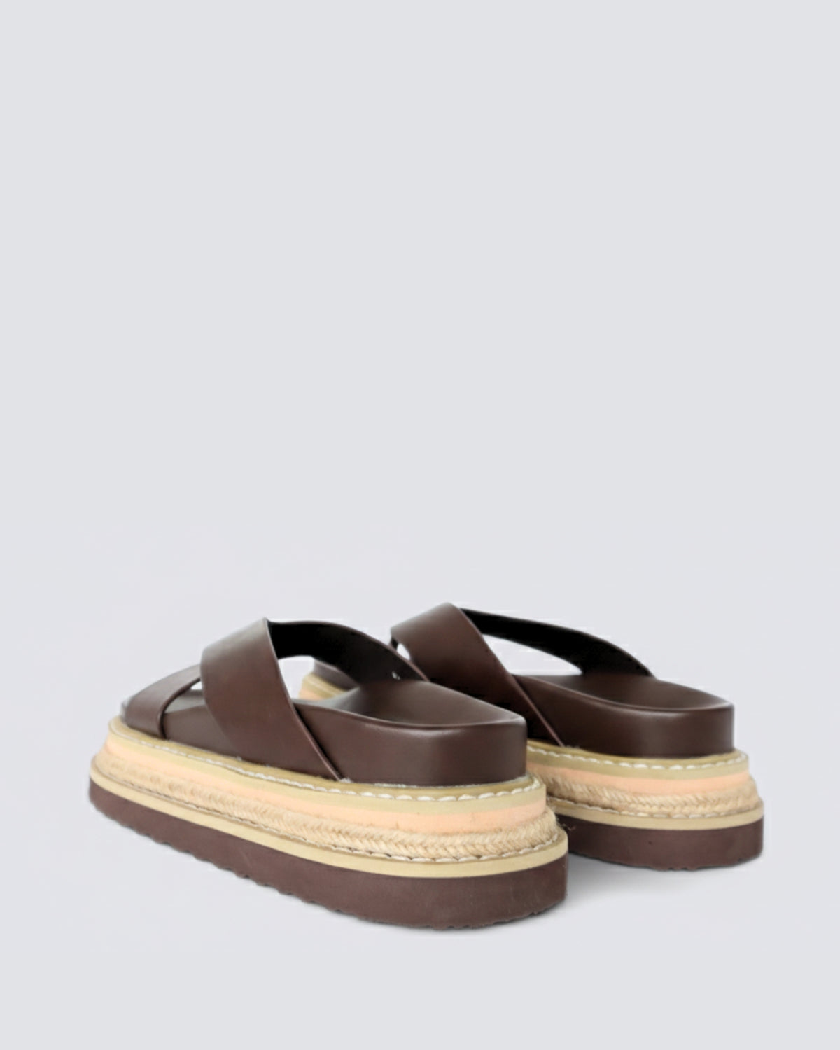 THEO PLATFORM THONGS CHOCOLATE BROWN