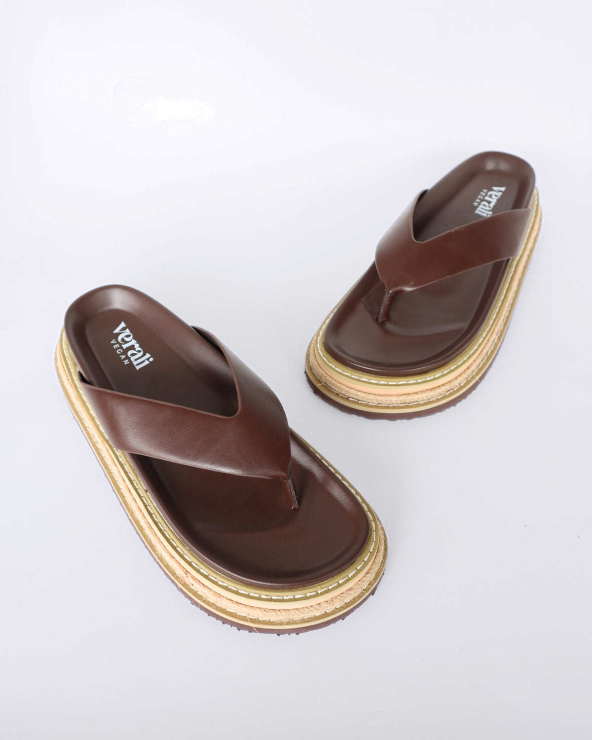 THEO PLATFORM THONGS CHOCOLATE BROWN