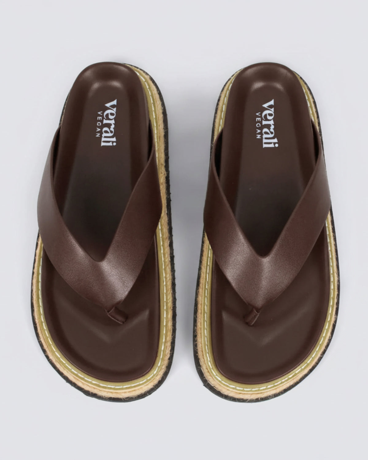 THEO PLATFORM THONGS CHOCOLATE BROWN