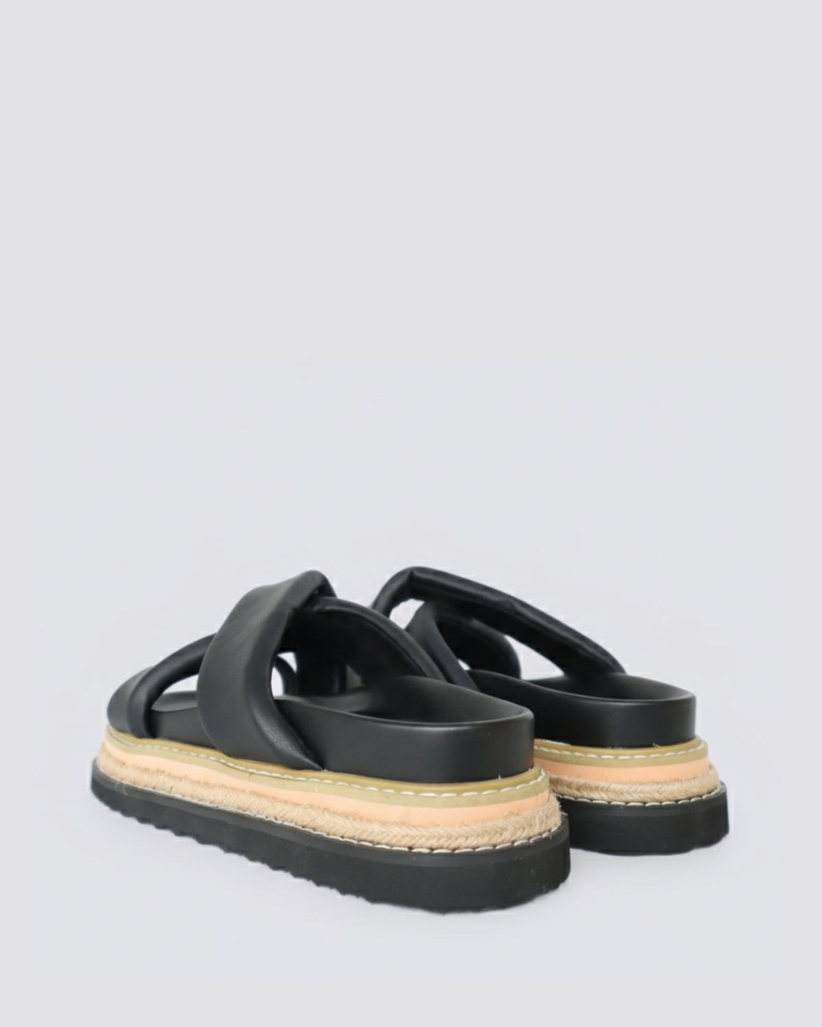 THELMA FLATFORM SLIDES BLACK