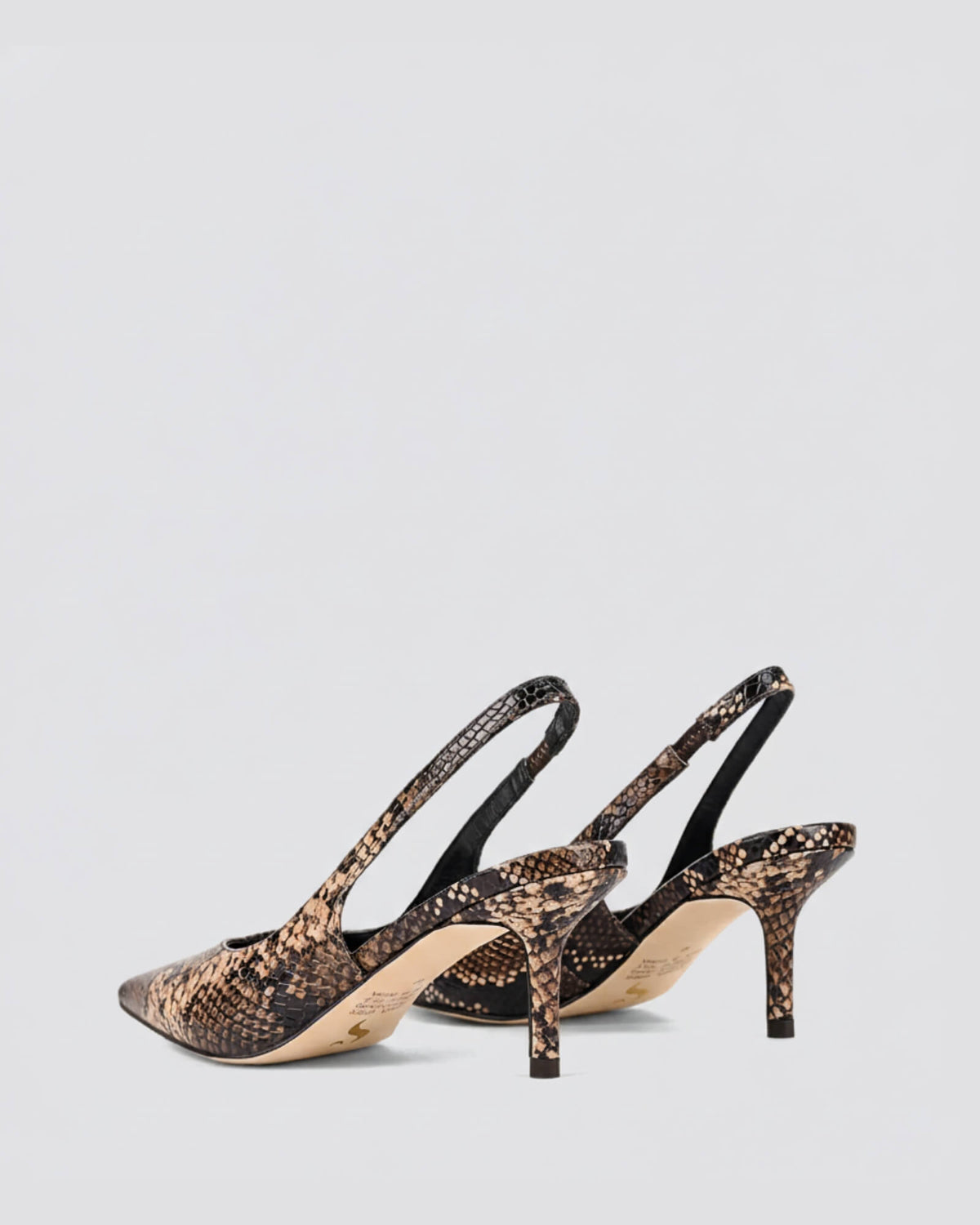 YORY SLINGBACK HEELS BROWN SNAKE