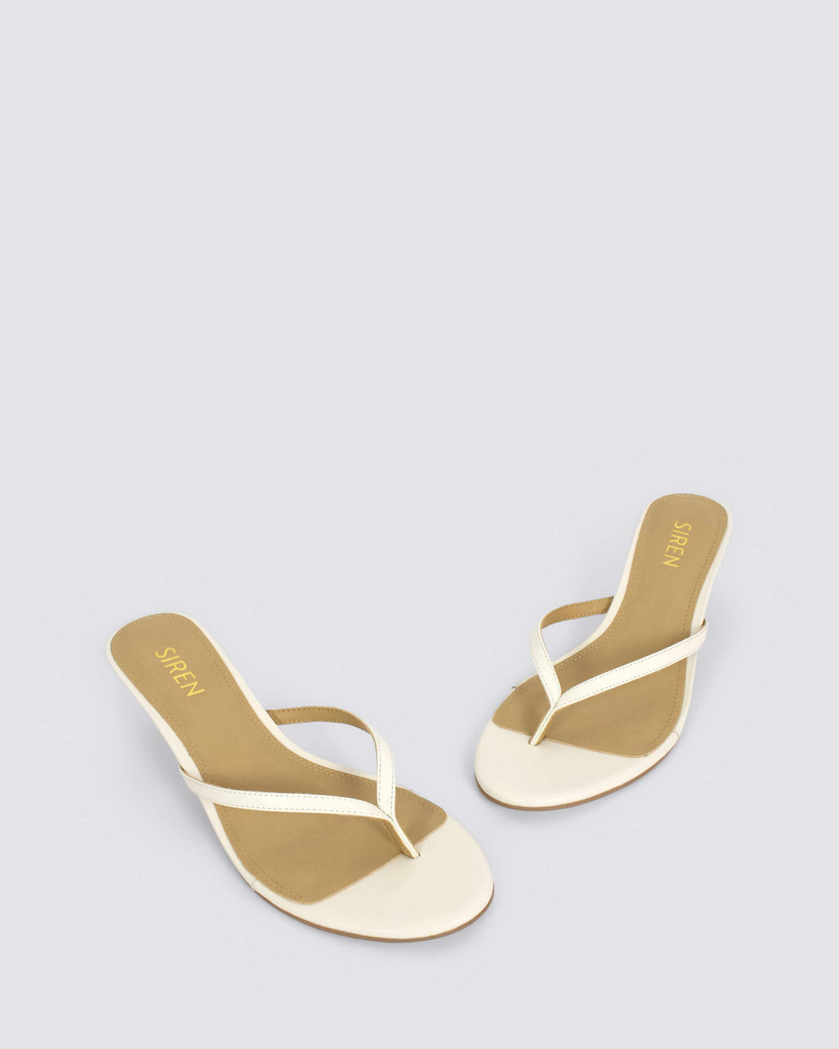 XABI KITTEN HEEL THONGS CHALK WHITE