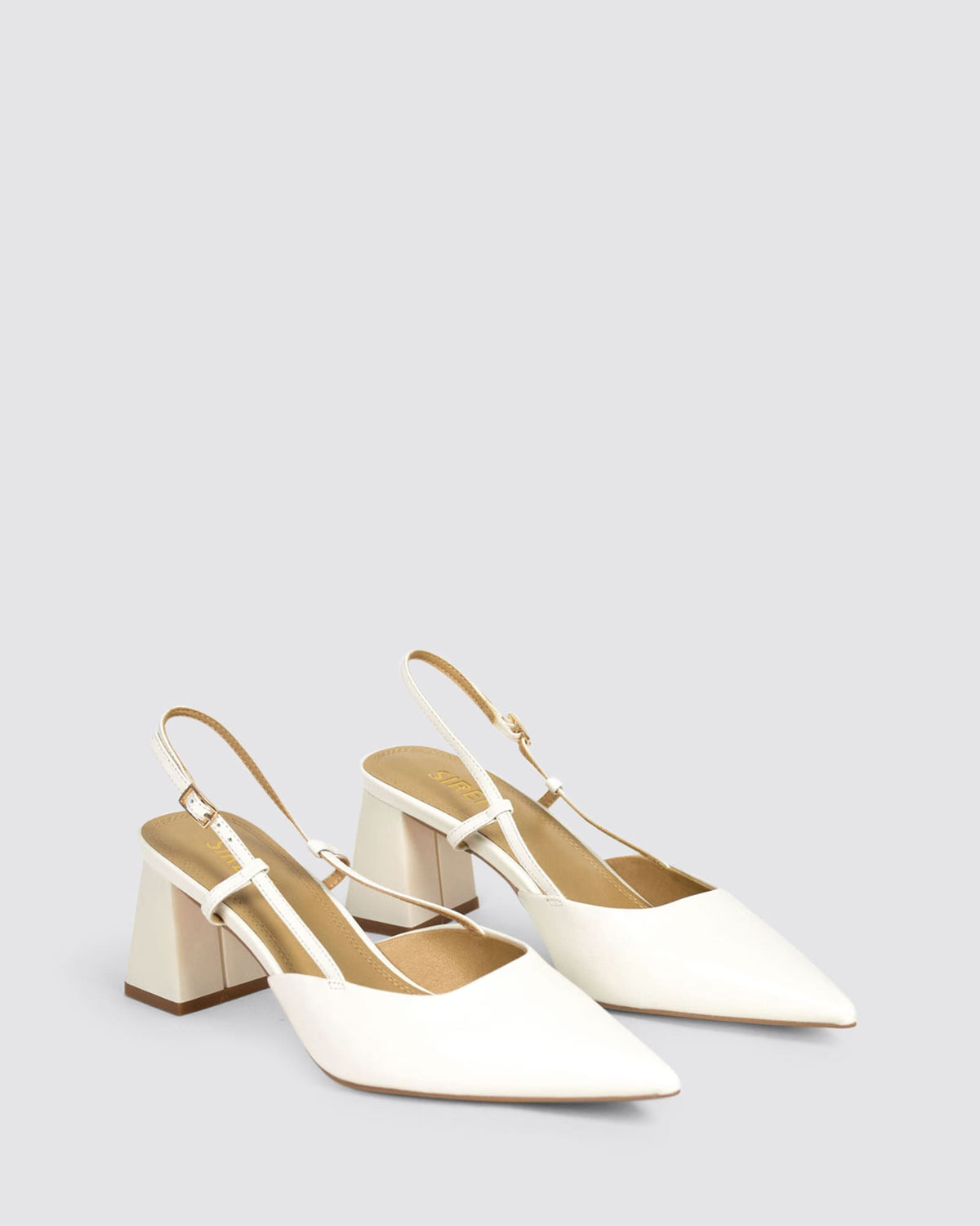 YASMINE SLINGBACK HEELS CHALK LEATHER