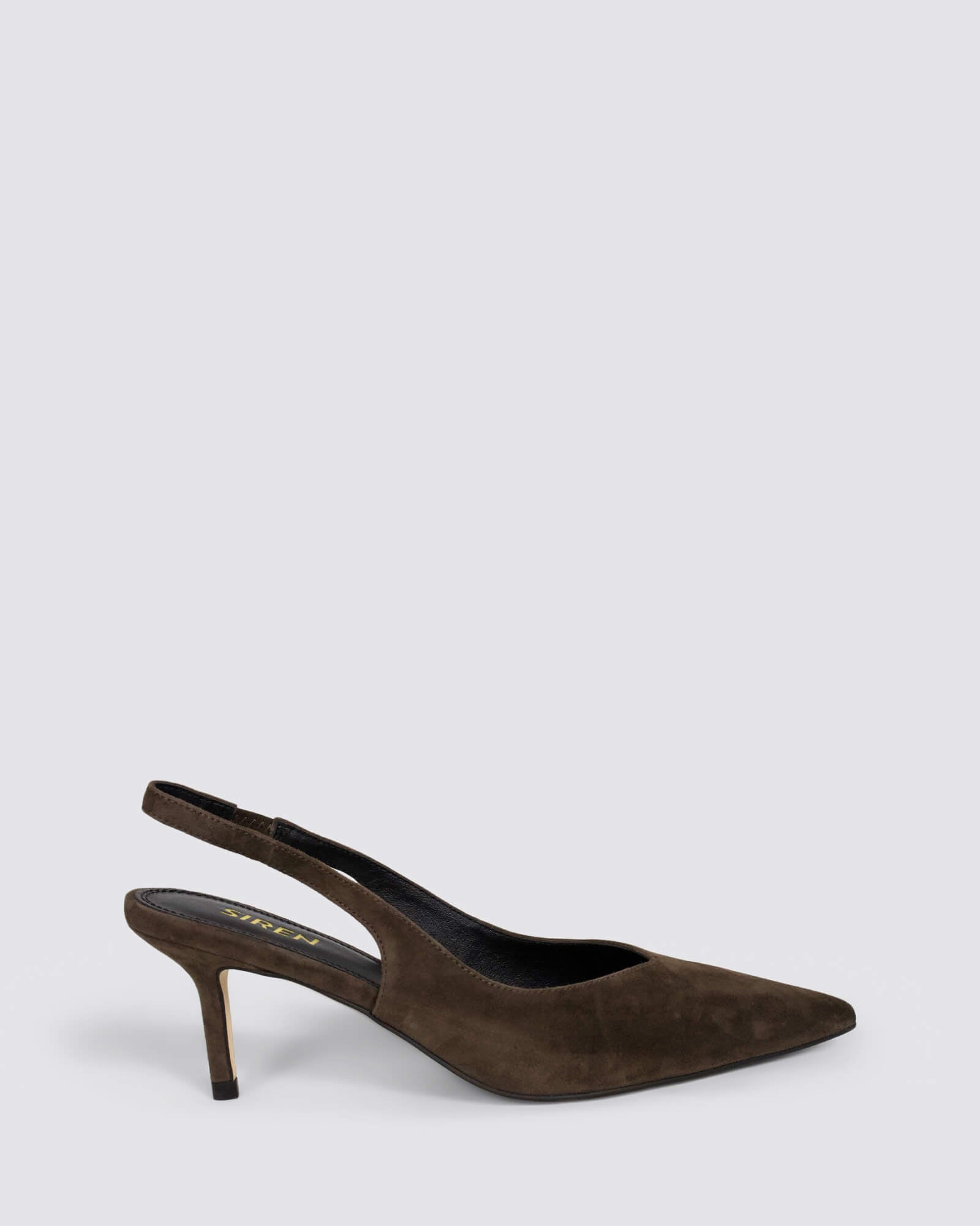 YORY SLINGBACK HEELS CHOCOLATE BROWN SUEDE