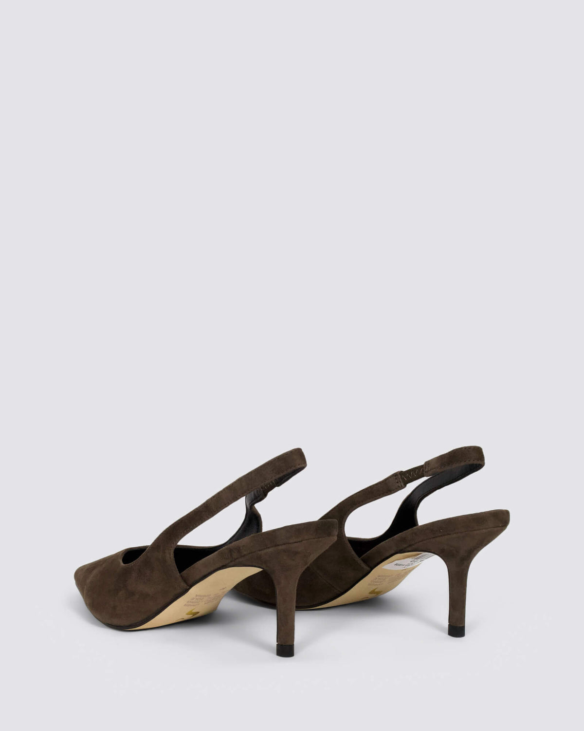 YORY SLINGBACK HEELS CHOCOLATE BROWN SUEDE