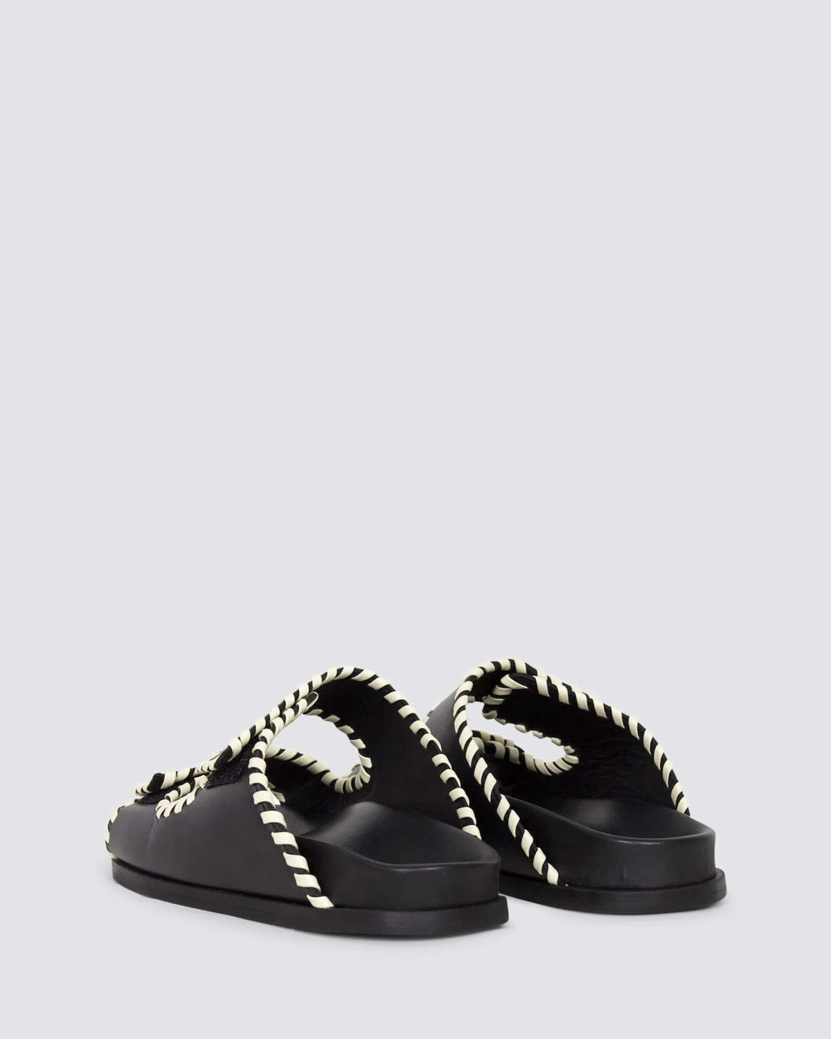 FONTELINA SANDALS BLACK/OFF WHITE LEATHER
