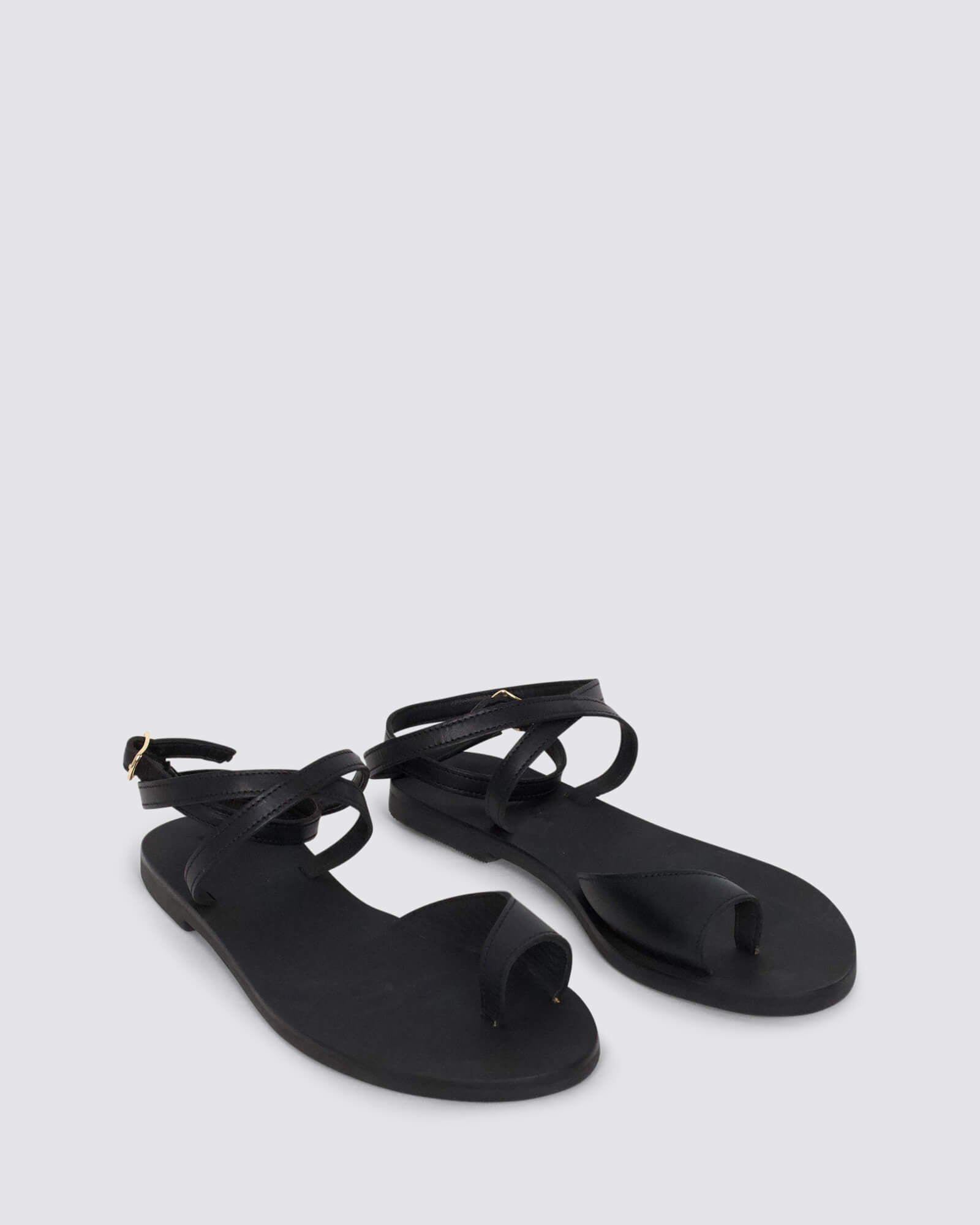 PORTIFINO SANDALS BLACK LEATHER
