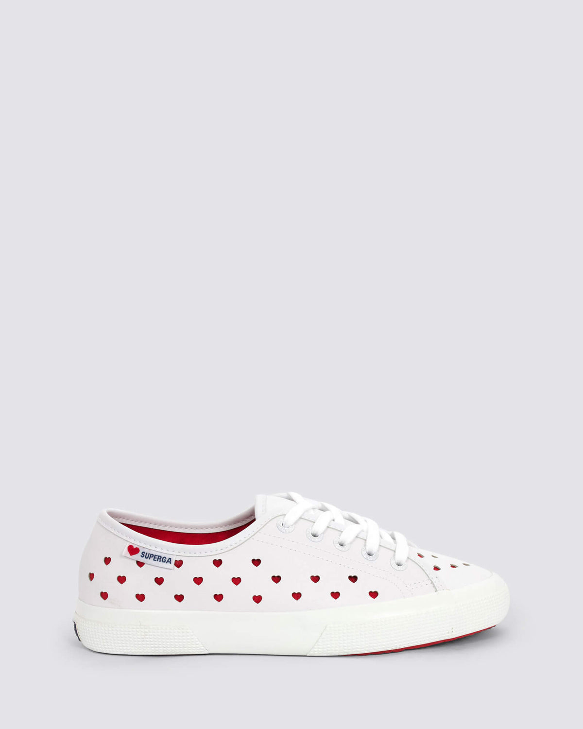 3750 HEARTS WOMENS SNEAKERS WHITE/RED