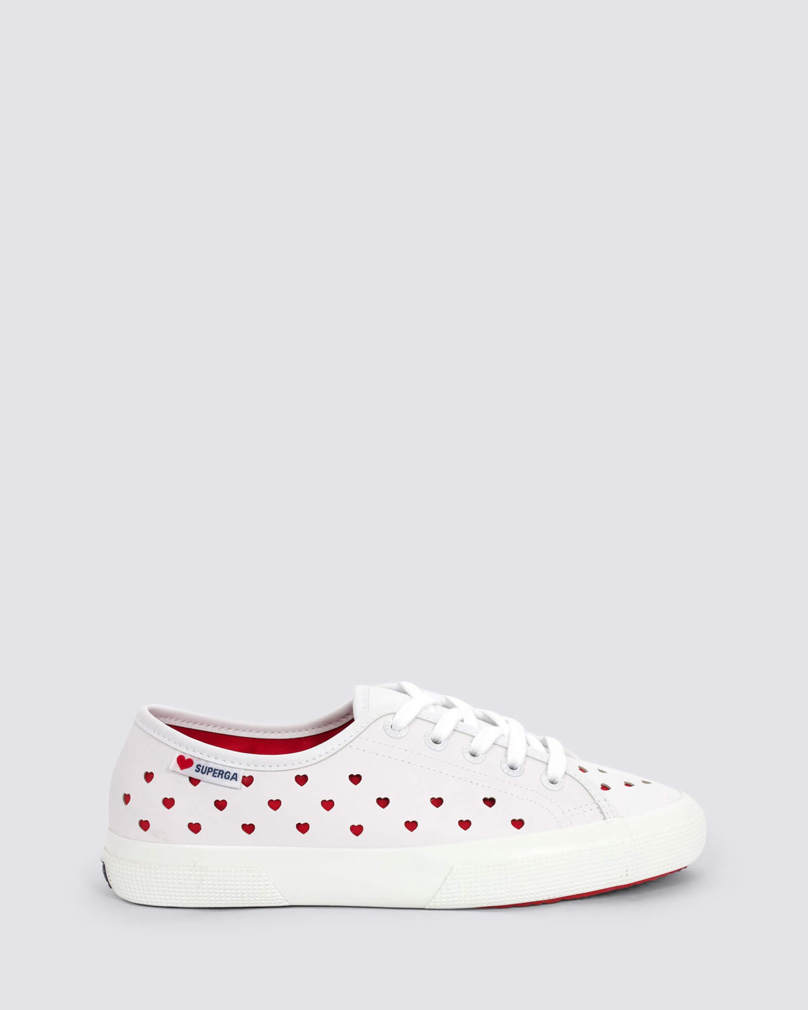3750 HEARTS WOMENS SNEAKERS WHITE/RED
