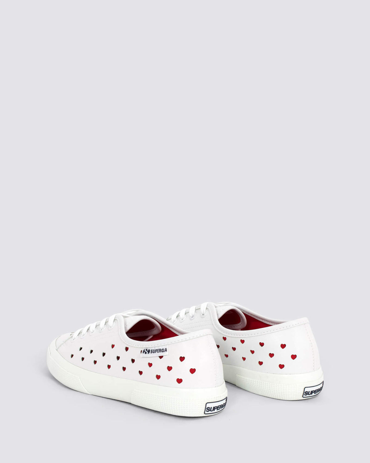 3750 HEARTS WOMENS SNEAKERS WHITE/RED