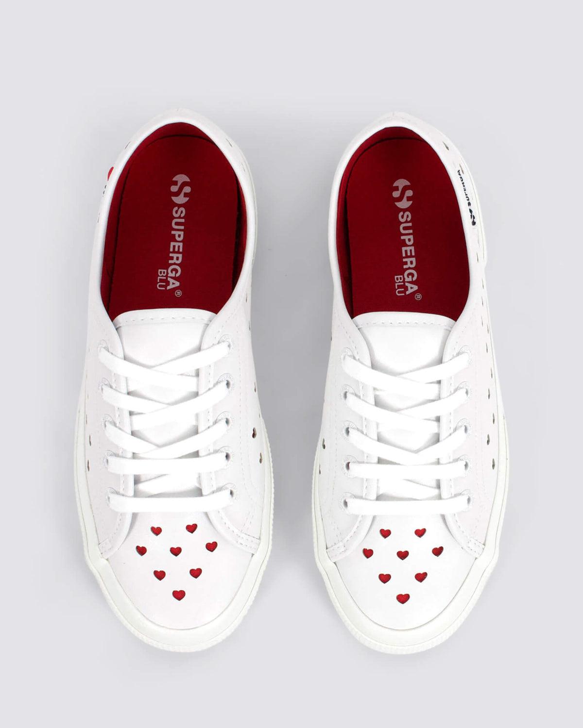 3750 HEARTS WOMENS SNEAKERS WHITE/RED