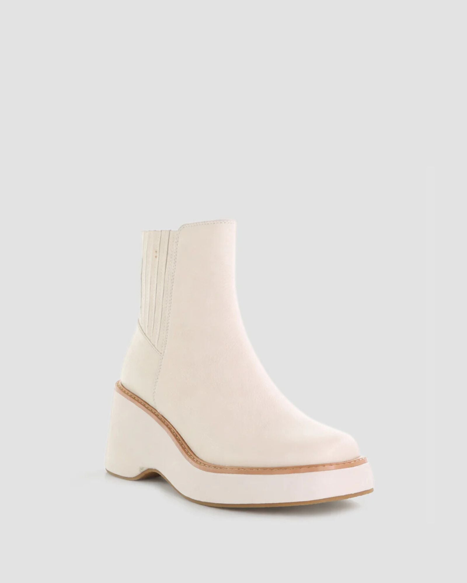 KAMEL PLATFORM ANKLE BOOTS BONE