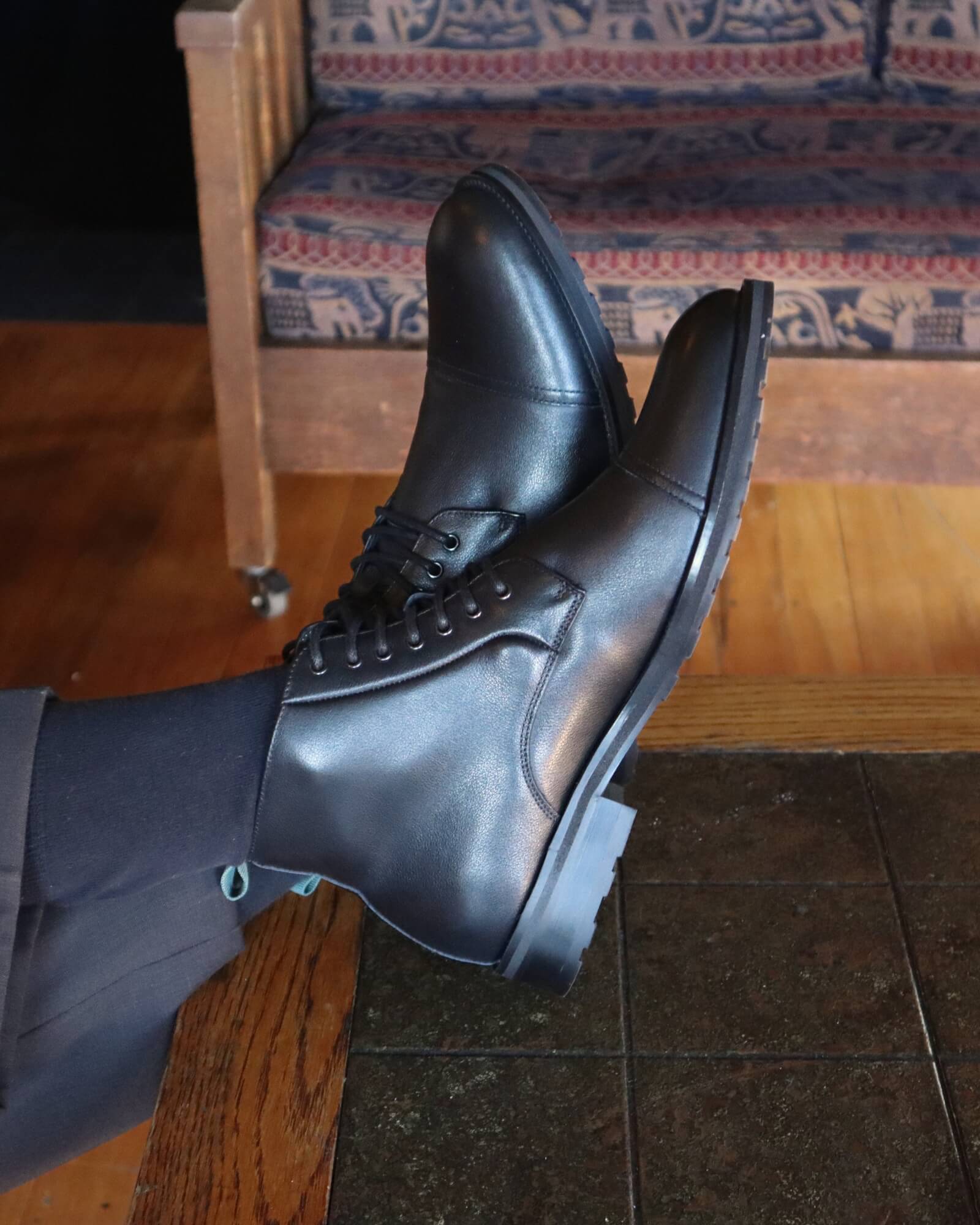 TAMPER MENS BOOTS BLACK LEATHER