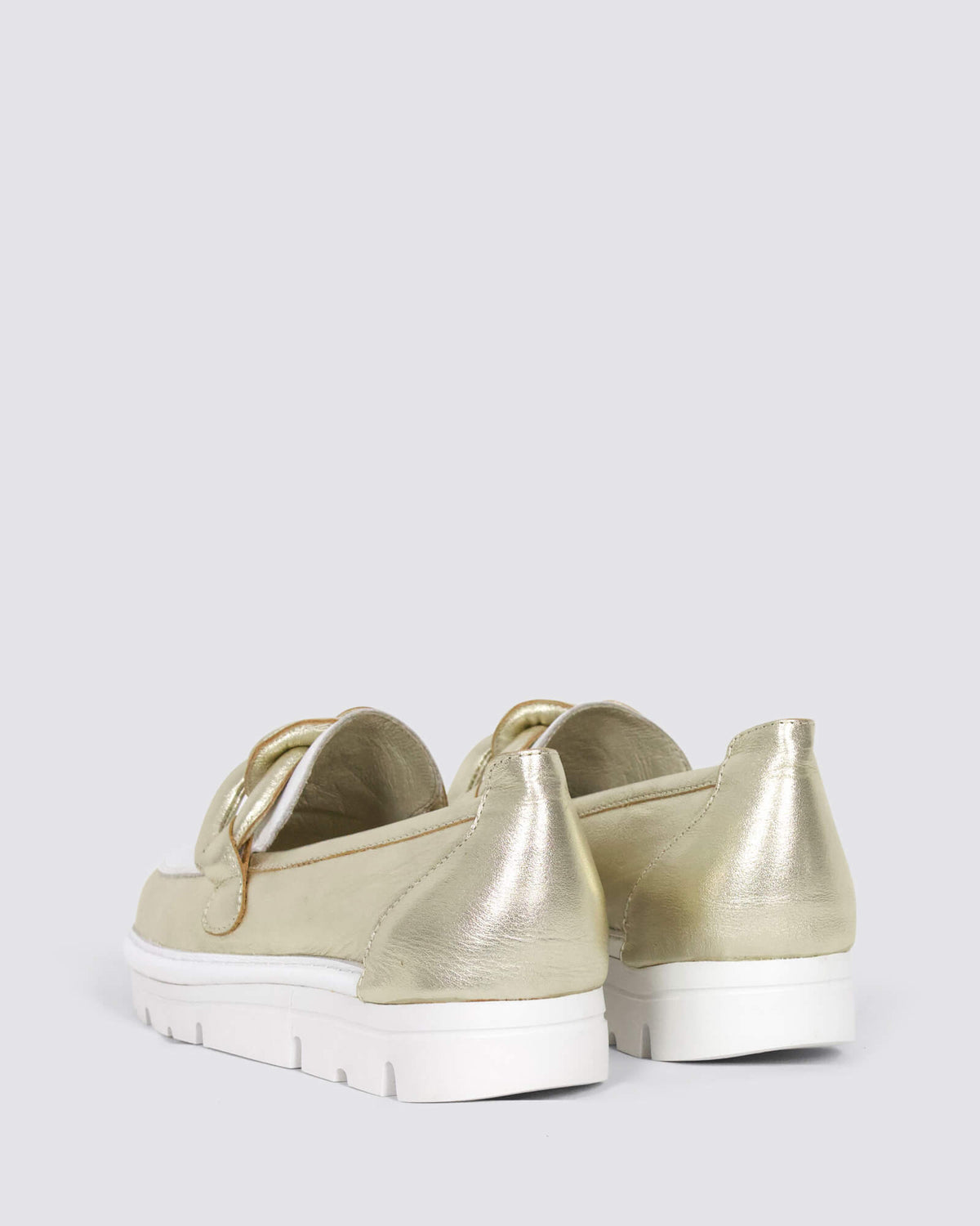 ERORA LOAFERS PALE GOLD/WHITE LEATHER