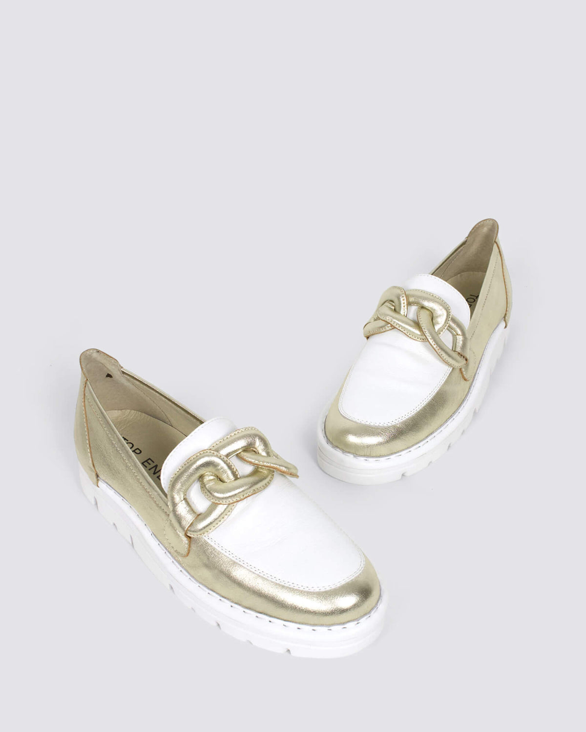 ERORA LOAFERS PALE GOLD/WHITE LEATHER