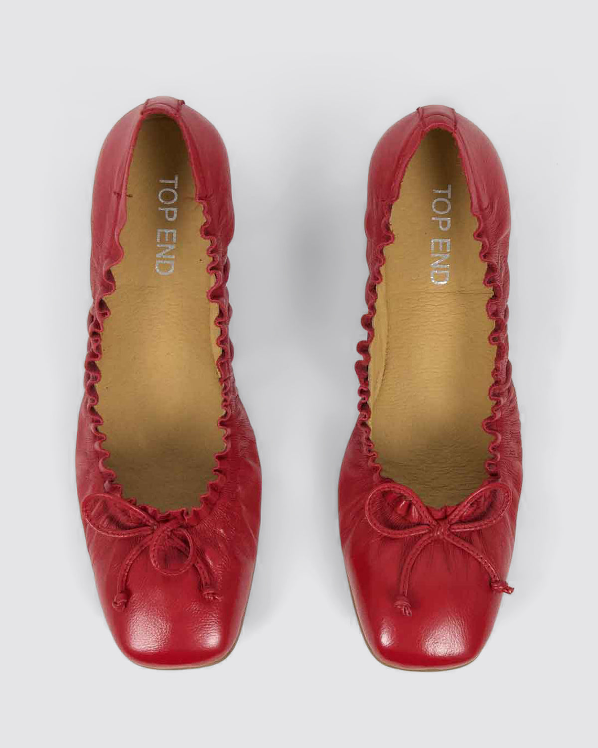 PEPPIES FLATS DARK RED LEATHER