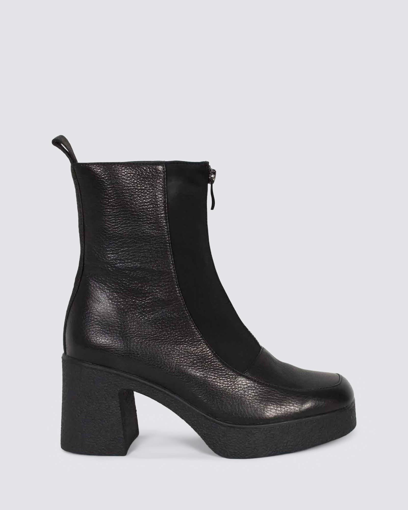 BLEACHER HEELED BOOTS BLACK