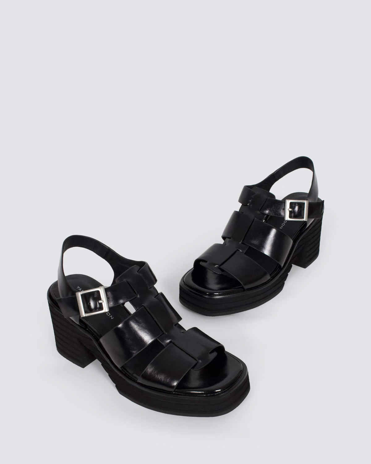 BUFFY HEELED SANDALS BLACK