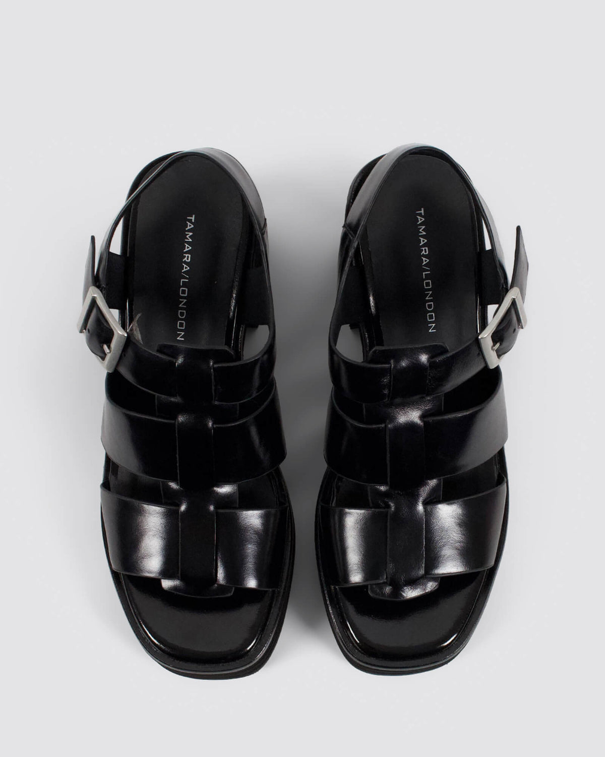 BUFFY HEELED SANDALS BLACK