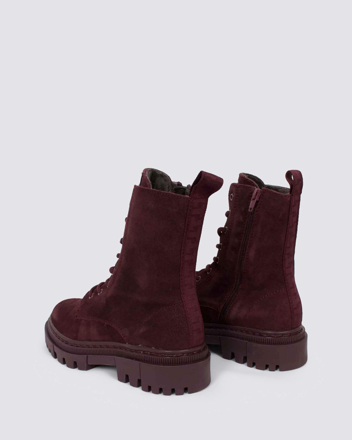 25276 LACE UP ANKLE BOOTS MERLOT SUEDE