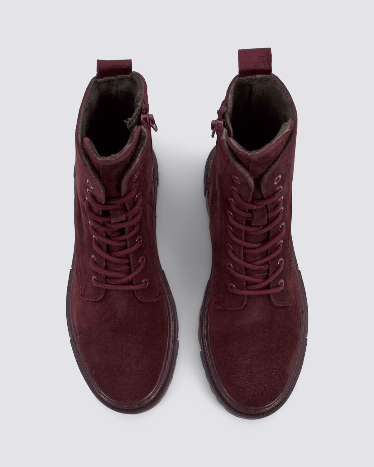 25276 LACE UP ANKLE BOOTS MERLOT SUEDE